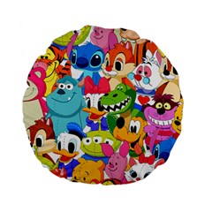 Illustration Cartoon Character Animal Cute Standard 15  Premium Flano Round Cushions by Cowasu