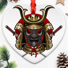 Samurai Katana Warrior Heart Ornament (two Sides) by Cowasu