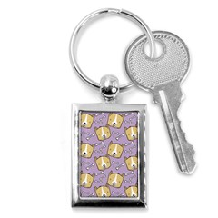 Corgi Pattern Key Chain (rectangle) by Cowasu