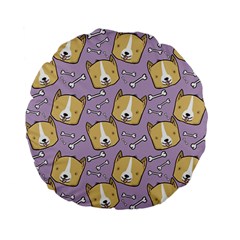 Corgi Pattern Standard 15  Premium Flano Round Cushions by Cowasu