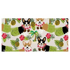 Corgis Hula Pattern Banner And Sign 8  X 4  by Cowasu