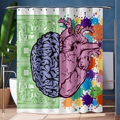 Brain-heart-balance-emotion Shower Curtain 60  X 72  (medium)  by Cowasu