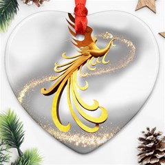 Phoenix Heart Ornament (two Sides) by Cowasu