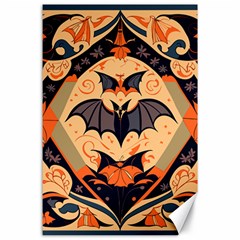 Bat Pattern Canvas 24  X 36  by Valentinaart