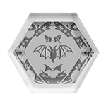 Bat pattern Hexagon Wood Jewelry Box Front