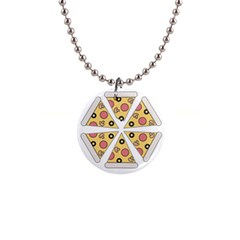 Pizza-slice-food-italian 1  Button Necklace by Cowasu