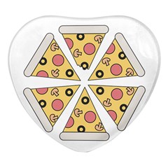 Pizza-slice-food-italian Heart Glass Fridge Magnet (4 Pack) by Cowasu