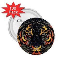 Tiger-predator-abstract-feline 2 25  Buttons (100 Pack)  by Cowasu