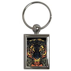 Tiger-predator-abstract-feline Key Chain (rectangle) by Cowasu