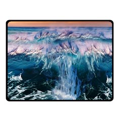 Sea-waves-ocean-water-beach-surf Two Sides Fleece Blanket (small) by Cowasu