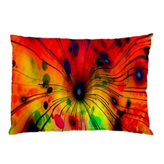 Color-background-structure-lines Pillow Case by Cowasu