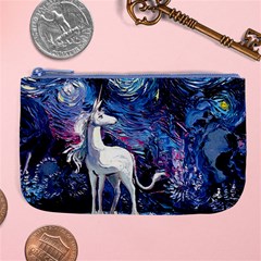 Unicorn Starry Night Print Van Gogh Large Coin Purse by Sarkoni