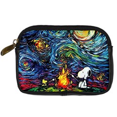 Dog Cartoon Starry Night Print Van Gogh Parody Digital Camera Leather Case by Sarkoni