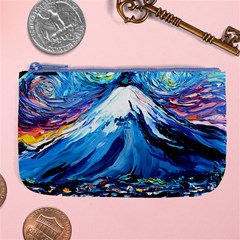 Mount Fuji Art Starry Night Van Gogh Large Coin Purse by Sarkoni