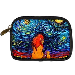 Lion Art Starry Night Van Gogh Digital Camera Leather Case by Sarkoni