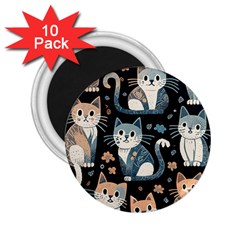 Cats Pattern 2 25  Magnets (10 Pack)  by Valentinaart