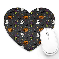 Halloween Pattern Bat Heart Mousepad by Bangk1t