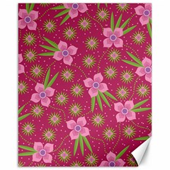 Flower Background Pattern Pink Canvas 16  X 20  by Ravend