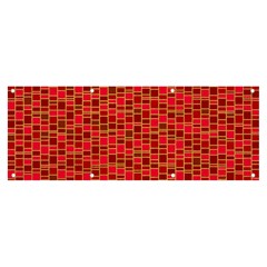 Geometry Background Red Rectangle Pattern Banner And Sign 8  X 3  by Ravend