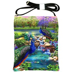 Peacocks  Fantasy Garden Shoulder Sling Bag by Bedest