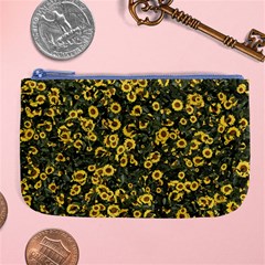 Sunflowers Yellow Flowers Flowers Digital Drawing Large Coin Purse by Ravend