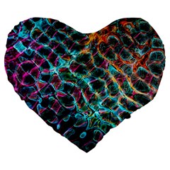 Fractal Abstract Waves Background Wallpaper Large 19  Premium Heart Shape Cushions by Ravend