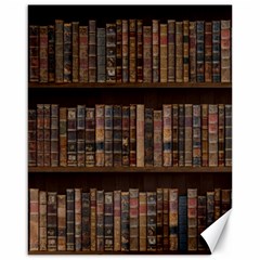 Old Bookshelf Orderly Antique Books Canvas 16  X 20  by Ravend