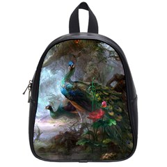 Peacock Art Painting School Bag (small) by Ndabl3x