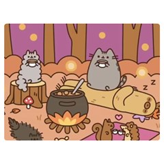 Pusheen Cute Fall The Cat Premium Plush Fleece Blanket (extra Small) by Ndabl3x