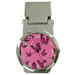 Pink Glitter Butterfly Money Clip Watches Front