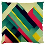 Abstract Geometric Design Pattern Large Premium Plush Fleece Cushion Case (Two Sides) Front