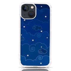 Sky Night Moon Clouds Crescent Iphone 13 Mini Tpu Uv Print Case by Proyonanggan