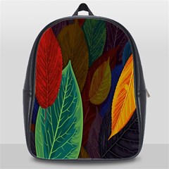 Leaves, Colorful, Desenho, Falling, School Bag (xl) by nateshop