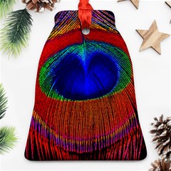 Peacock-feathers,blue 1 Bell Ornament (two Sides) by nateshop