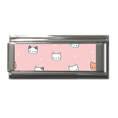 Cute Cat Cartoon Doodle Seamless Pink Pattern Superlink Italian Charm (9mm) by Grandong