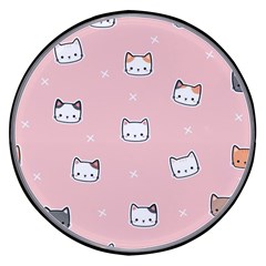 Cute Cat Cartoon Doodle Seamless Pink Pattern Wireless Fast Charger(black) by Grandong