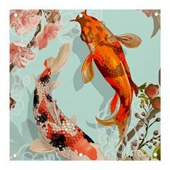 Koi Fish Banner And Sign 3  X 3  by Grandong