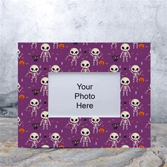 Skull Halloween Pattern White Tabletop Photo Frame 4 x6  by Ndabl3x