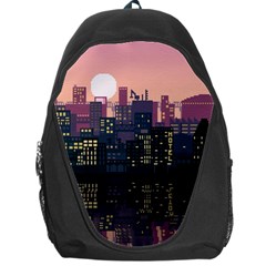 Pixel Art City Backpack Bag by Sarkoni