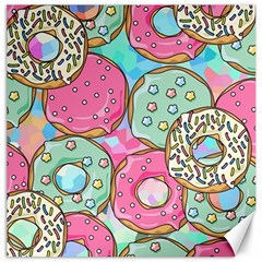 Donut Pattern Texture Colorful Sweet Canvas 16  X 16  by Grandong