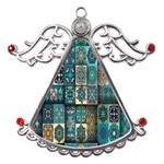 Texture, Pattern, Abstract, Colorful, Digital Art Metal Angel with Crystal Ornament Front