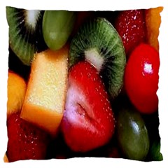 Fruits, Food, Green, Red, Strawberry, Yellow Large Cushion Case (one Side) by nateshop