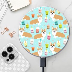 Welsh Corgis Dog Boba Tea Bubble Tea Cute Kawaii Wireless Fast Charger(white) by Grandong