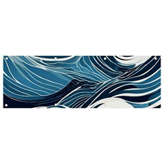 Abstract Blue Ocean Wave Banner And Sign 9  X 3  by Jack14