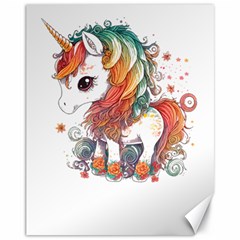 Baby Unicorn T- Shirt Colourful Bay Unicorn T- Shirt Yoga Reflexion Pose T- Shirtyoga Reflexion Pose T- Shirt Canvas 11  X 14  by hizuto