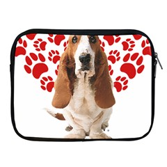 Basset Hound Gift T- Shirt Funny Basset Hound Valentine Heart Paw Basset Hound Dog Lover Valentine C Yoga Reflexion Pose T- Shirtyoga Reflexion Pose T- Shirt Apple Ipad 2/3/4 Zipper Cases by hizuto