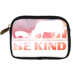 Be Kind To Animals Or Ill Kill You T- Shirt Vegan Be Kind Farm Animal Design Dairy Cow And Pig T- Sh Yoga Reflexion Pose T- Shirtyoga Reflexion Pose T- Shirt Digital Camera Leather Case by hizuto