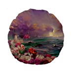 Abstract Flowers  Standard 15  Premium Round Cushions Front