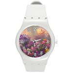 Floral Blossoms  Round Plastic Sport Watch (M) Front