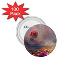 Floral Blossoms  1.75  Buttons (100 pack)  Front